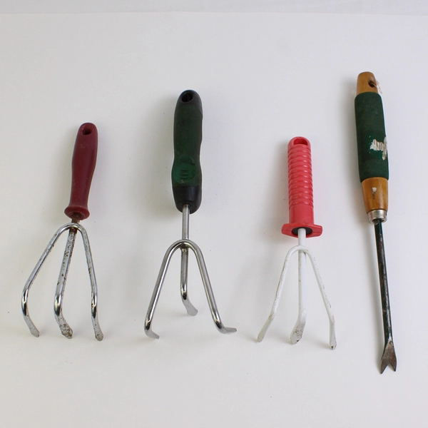 Lot of 4 Used Hand Cultivators/Grubbers Gardening Tools