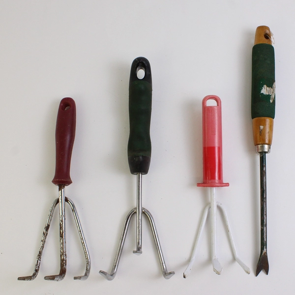 Lot of 4 Used Hand Cultivators/Grubbers Gardening Tools