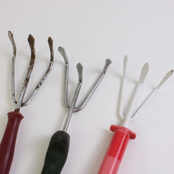 Lot of 4 Used Hand Cultivators/Grubbers Gardening Tools