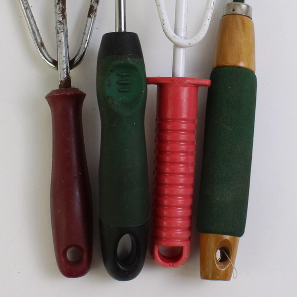 Lot of 4 Used Hand Cultivators/Grubbers Gardening Tools