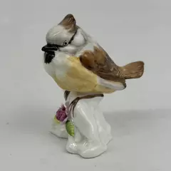 Vintage Hand Painted Porcelain Bird On A Limb Figurine