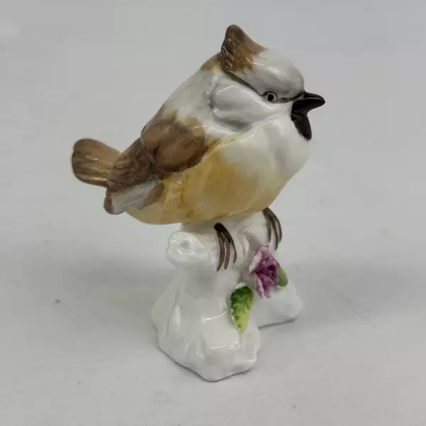 Vintage Hand Painted Porcelain Bird On A Limb Figurine