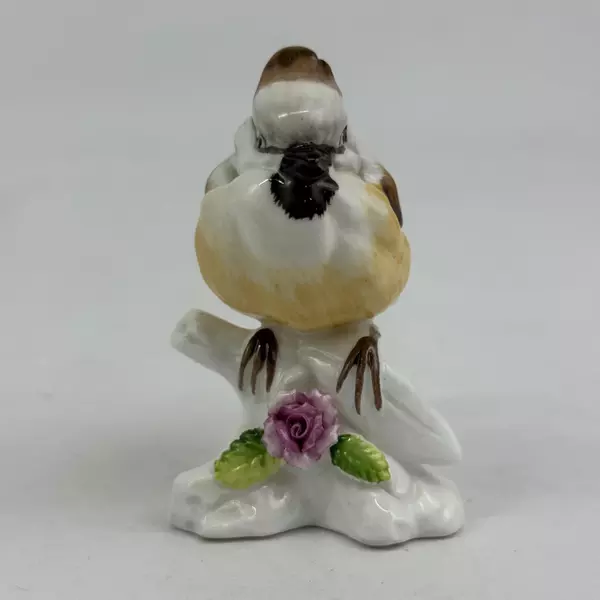 Vintage Hand Painted Porcelain Bird On A Limb Figurine