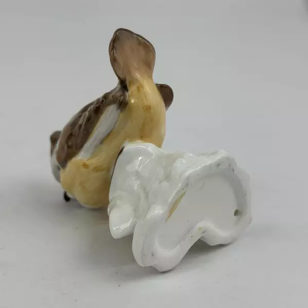 Vintage Hand Painted Porcelain Bird On A Limb Figurine