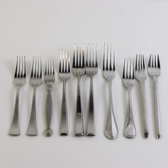 Lot of 10 Corby Hall Misc Forks Stainless Steel 18/10 Mirror Finish