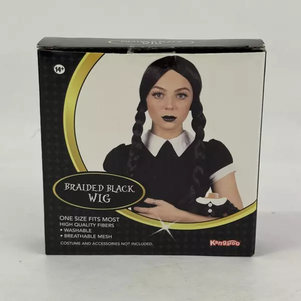 Kangaroo Braided Black Wig With Hair Net On Size Fits Most Costume