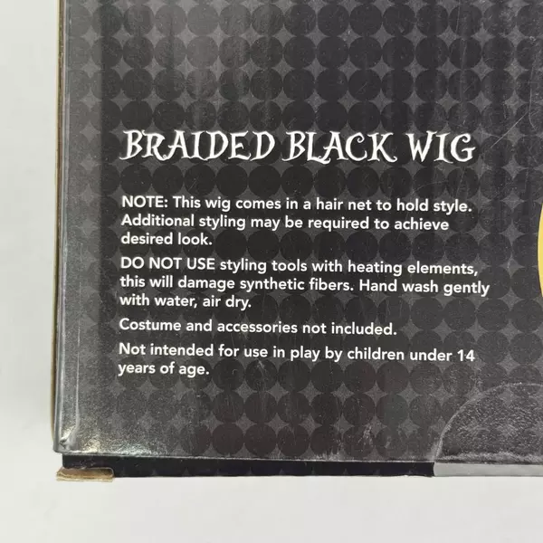 Kangaroo Braided Black Wig With Hair Net On Size Fits Most Costume