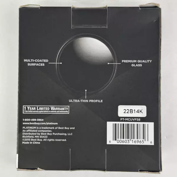 Platinum 58mm Lens Filter UV Filter Multi-Coated MC Thin Profile for Wide Angle