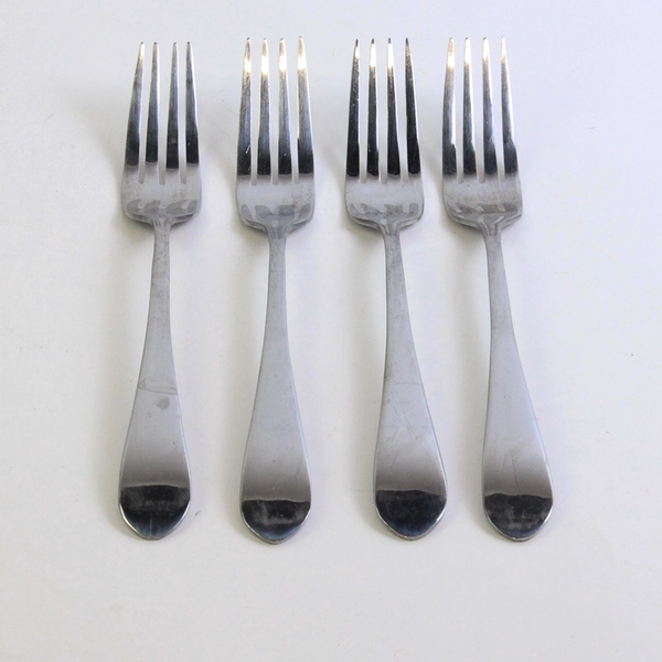 Lot of 4 International SIlver Berkeley Forks Stainless Steel 18/10 Glossy Finish