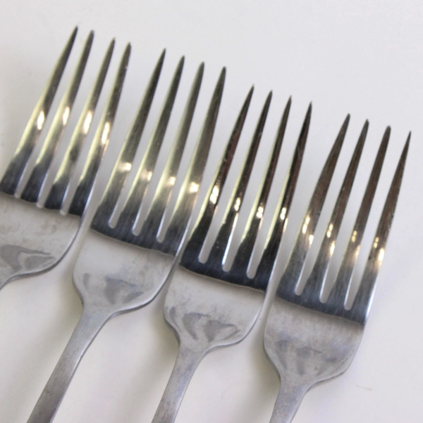 Lot of 4 International SIlver Berkeley Forks Stainless Steel 18/10 Glossy Finish