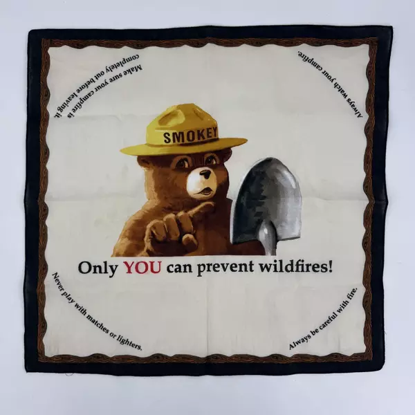 Smokey The Bear Bandana Scarf Handkerchief Only You Can Prevent Wildfires