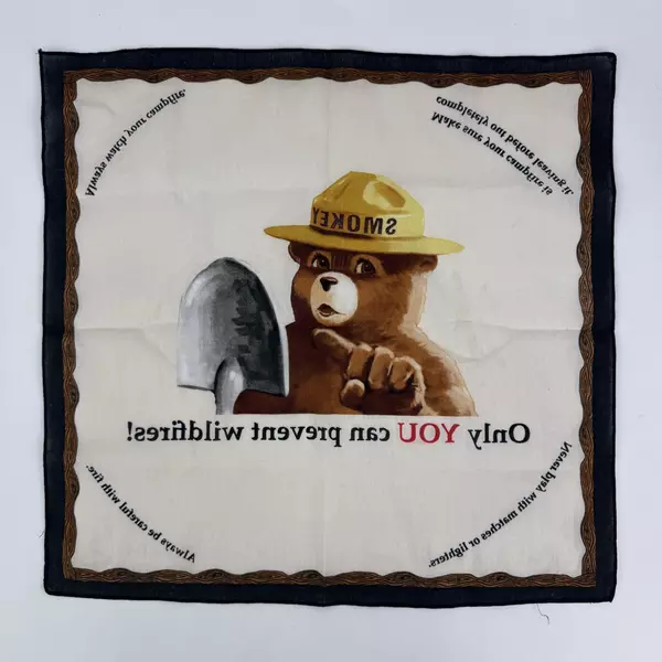 Smokey The Bear Bandana Scarf Handkerchief Only You Can Prevent Wildfires