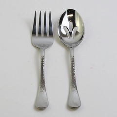 Lot Of 2 Ginkgo Lafayette (Stainless) Flatware Slotted Serving Spoons & Fork