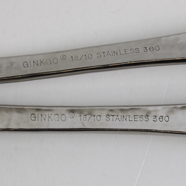 Lot Of 2 Ginkgo Lafayette (Stainless) Flatware Slotted Serving Spoons & Fork