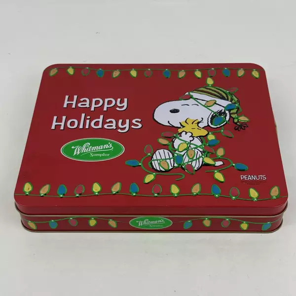 Snoopy Peanuts Christmas Whitman's Tin the Peanuts Gang Lights New Red
