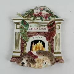 Fitz & Floyd Our First 1st Christmas 2003 Ornament Dog & Cat Holiday Memories