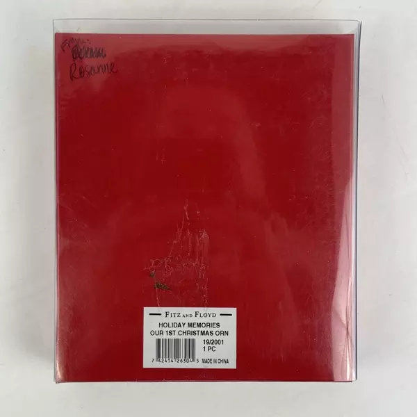 Fitz & Floyd Our First 1st Christmas 2003 Ornament Dog & Cat Holiday Memories