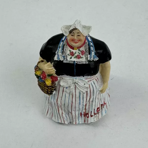 Holland Dutch Full Figured Woman Souvenir Ceramic Magnet