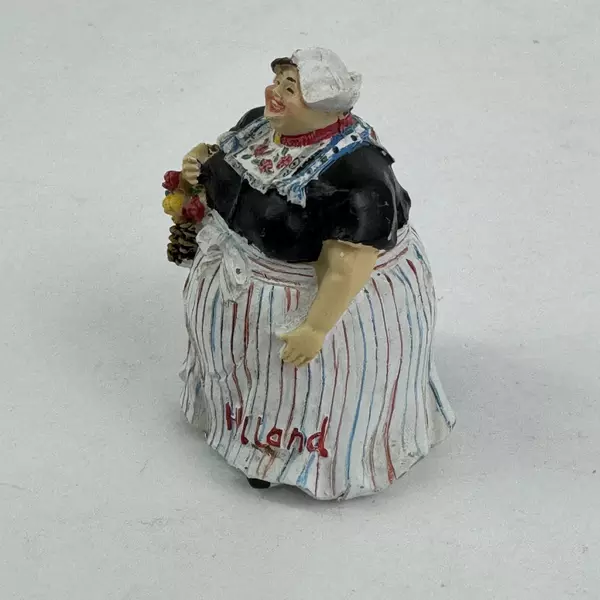 Holland Dutch Full Figured Woman Souvenir Ceramic Magnet