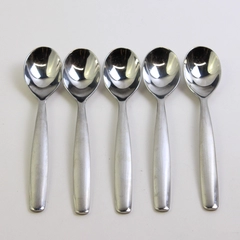Lot 5 Ginkgo Charlie (Stainless) Flatware Place/Oval Soup Spoons