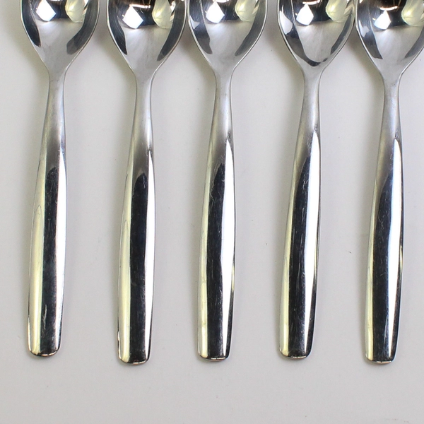 Lot 5 Ginkgo Charlie (Stainless) Flatware Place/Oval Soup Spoons