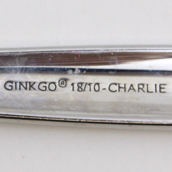 Lot 5 Ginkgo Charlie (Stainless) Flatware Place/Oval Soup Spoons