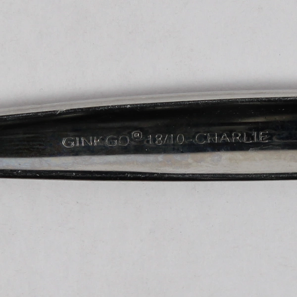 Lot 5 Ginkgo Charlie (Stainless) Flatware 3 Oval Soup Spoons & 2 Teaspoons