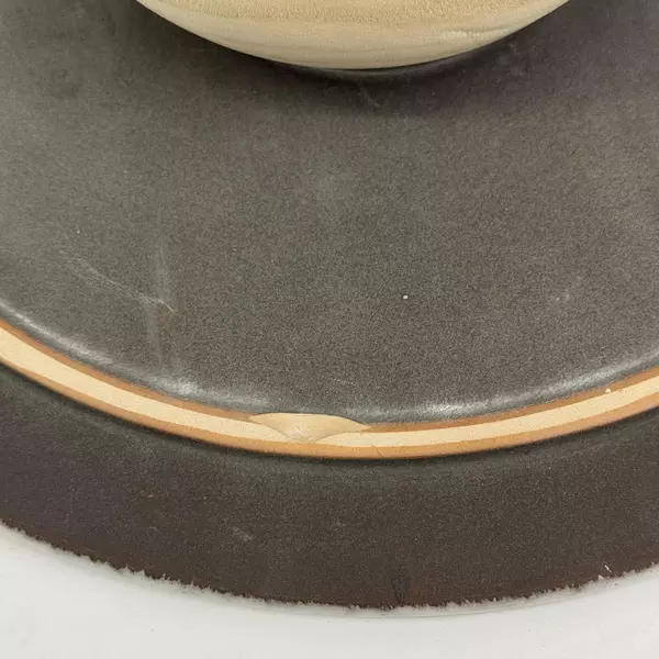 Bloomingville White Speckled Stoneware Pedestal Serving Tray With Wood Base