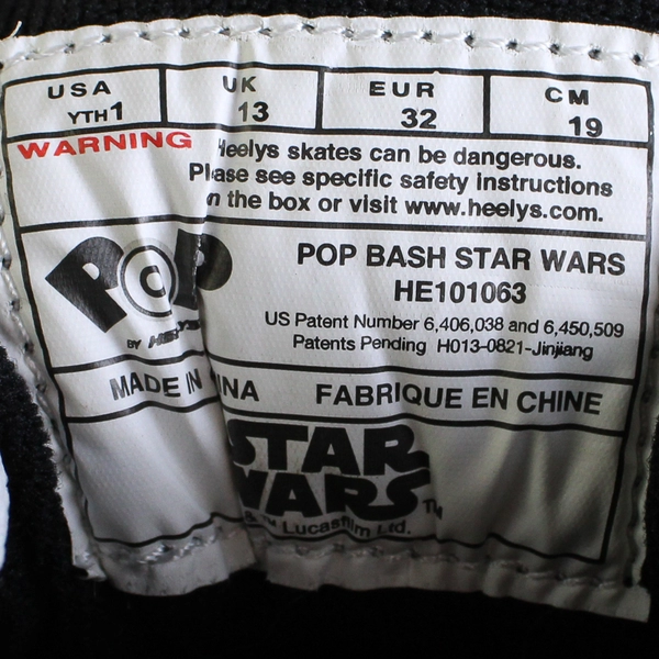 Pop Bash Heelys Star Wars Darth Vader Sneakers Youth 1 UK 13 Kids Shoes
