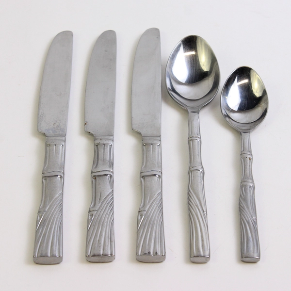 Lot Of 5 Cambridge Silver Bali (Stainless) Flatware 3 Dinner Knives 2 Spoons