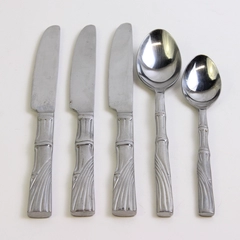 Lot Of 5 Cambridge Silver Bali (Stainless) Flatware 3 Dinner Knives 2 Spoons