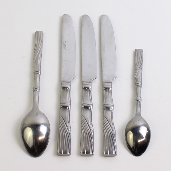 Lot Of 5 Cambridge Silver Bali (Stainless) Flatware 3 Dinner Knives 2 Spoons