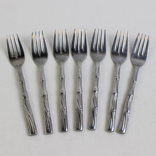Lot Of 7 Cambridge Silver Bali (Stainless) Flatware Individual Salad Forks