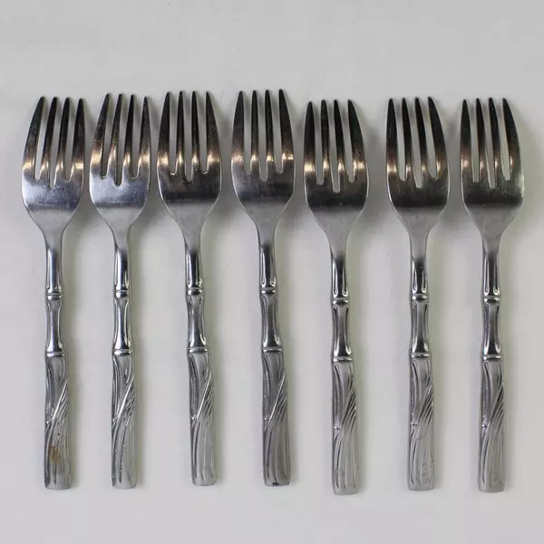 Lot Of 7 Cambridge Silver Bali (Stainless) Flatware Individual Salad Forks