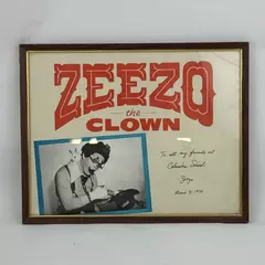 1970 Zeezo the Safeway Clown Framed And Signed Poster