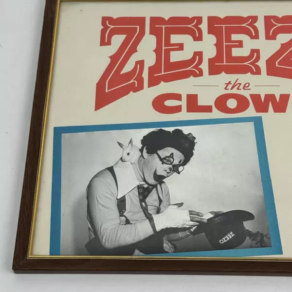 1970 Zeezo the Safeway Clown Framed And Signed Poster
