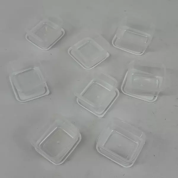 8 Rectangular Plastic Containers For Bead Crafting or Other Craft Projects