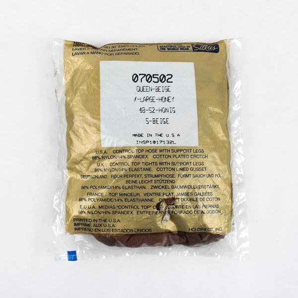 Vintage Silkies Nylons Pantyhose Control Top Queen Beige Women XL Sealed