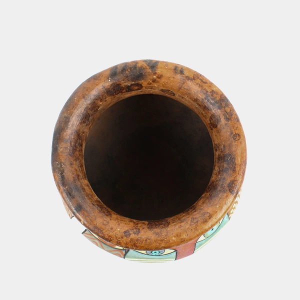 Swahili Imports Hand-Painted Cats Clay Pot Planter 8"