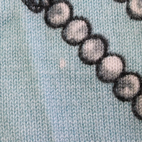 Charter Club Pearl Necklace Print Blue Cardigan Women's Size Large