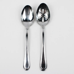 Lot Of 2 Cambridge Silver Allure (Stainless, Glossy) Flatware Pierced & Serving