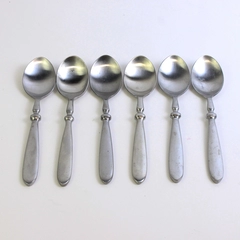 Set of 6 Cambridge Townhouse Soup Spoons Satin Stainless 7.75 inches