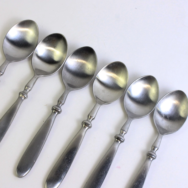 Set of 6 Cambridge Townhouse Soup Spoons Satin Stainless 7.75 inches