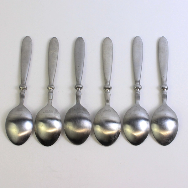 Set of 6 Cambridge Townhouse Soup Spoons Satin Stainless 7.75 inches