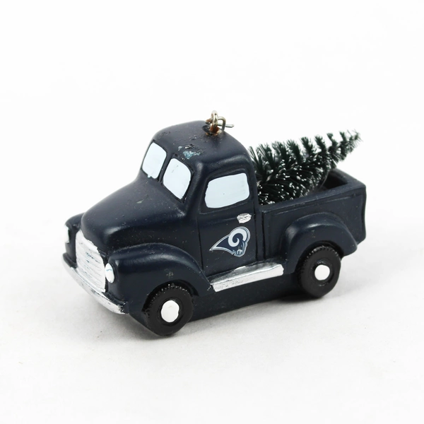 Los Angeles LA Rams Truck with Tree Christmas Tree Holiday Ornament 