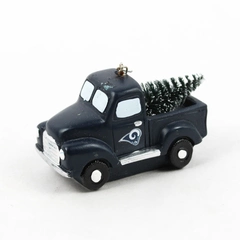 Los Angeles LA Rams Truck with Tree Christmas Tree Holiday Ornament 