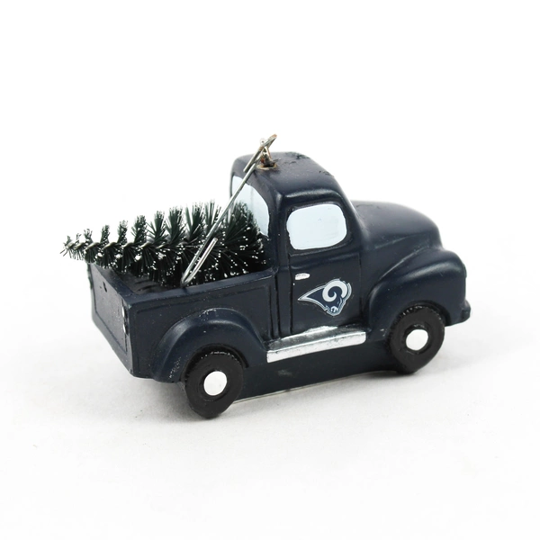 Los Angeles LA Rams Truck with Tree Christmas Tree Holiday Ornament 