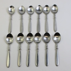 Set of 12 Cambridge Townhouse Soup Spoons Satin Stainless 7.75"