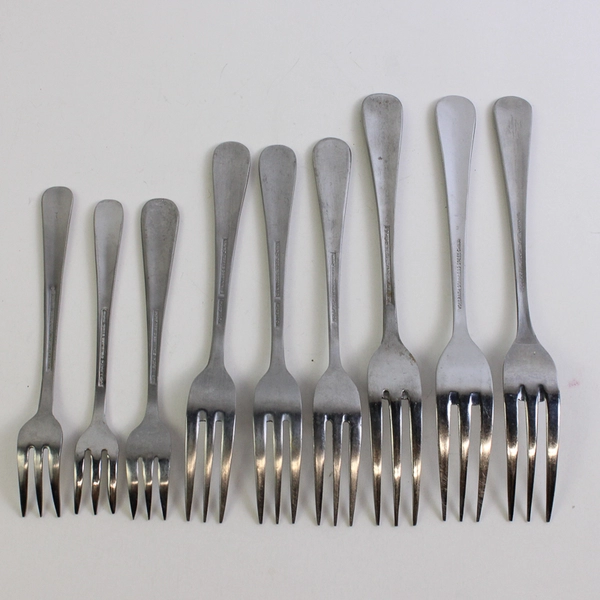 Lot of 9 Vollrath VOL1 Forks Flatware Stainless Steel 18/10 Glossy Finish