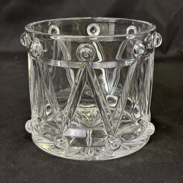 TeleFlora Bohemian 24% Lead Crystal Drum Shape Vase Bowl Ice Bucket